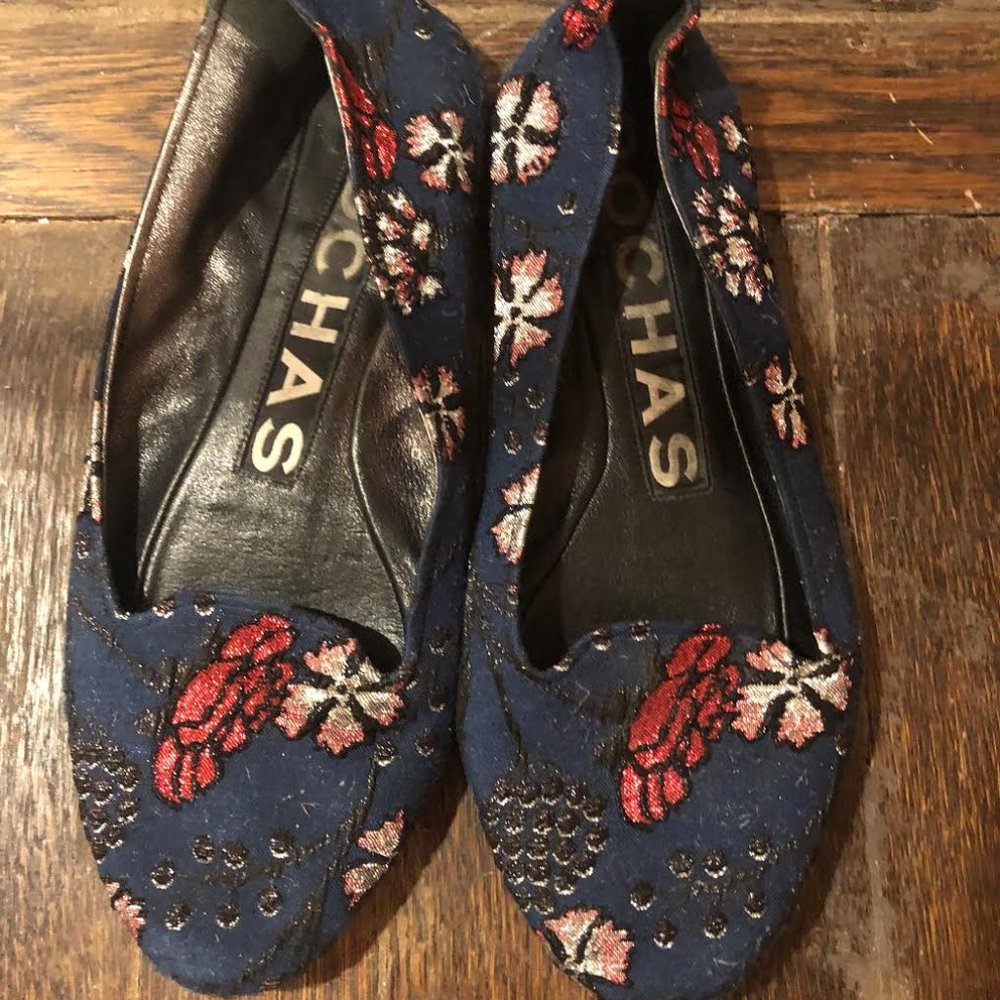 Rochas Embroidered Flats